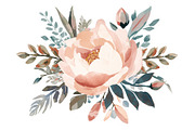Watercolor Peony Floral Clipart Bund, a Graphic by Creativeshirt (Thumbnail 9 of 15)