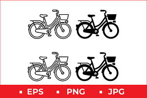 Bicycle Icon Set, a Solid Icon by Artonix
