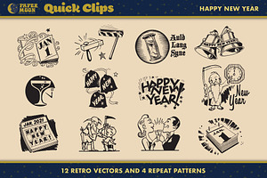 Happy New Year Clip Art & Patterns