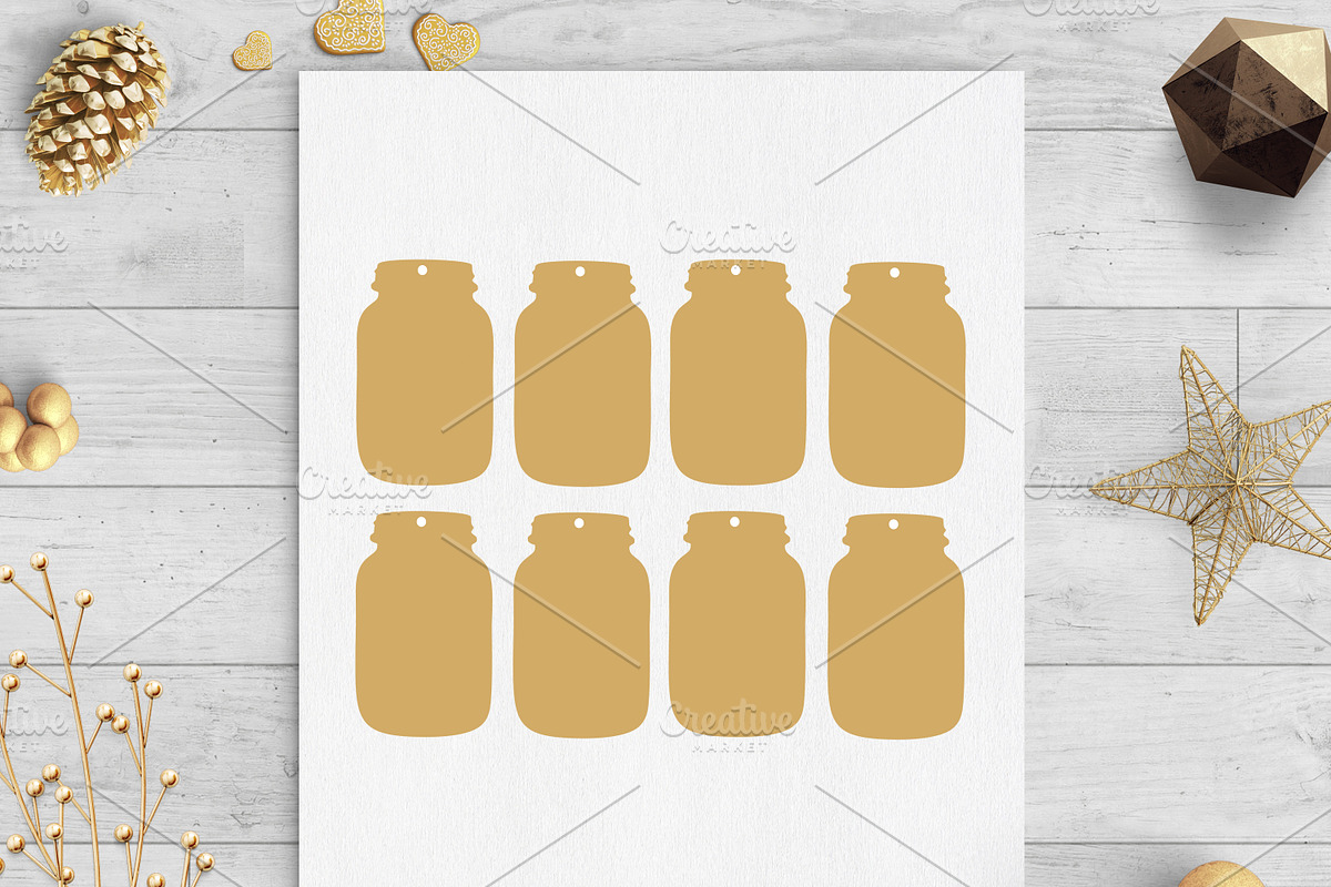 mason jar tags svg & dxf, an Illustration by palmettosvg