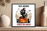 Sarcastic Halloween Cat Witch Creepy, an Illustration by DreamCafeArt (Thumbnail 4 of 7)