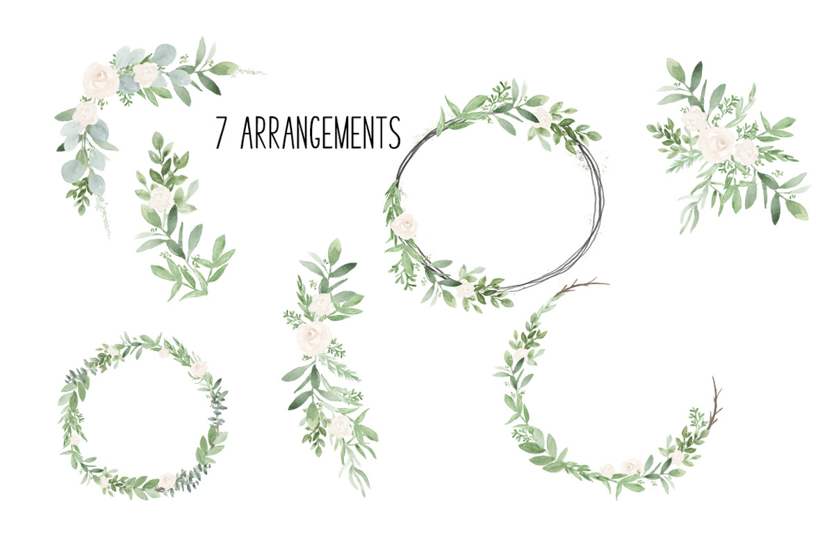 Greenery & Blush Watercolor Florals, a Decorative Illustration by DailyMiracleDigitals,LLC (Photo 6 of 6)