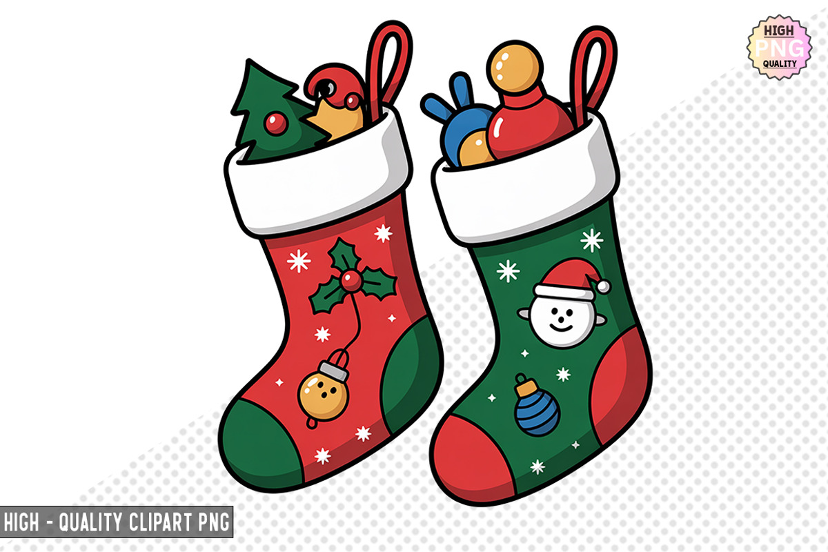 Christmas Stockings Clipart Bundle, a Graphic by crative8112 (Photo 7 of 8)