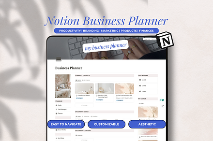 Notion Business Planner Template, a Marketing Template by The Thrive Society