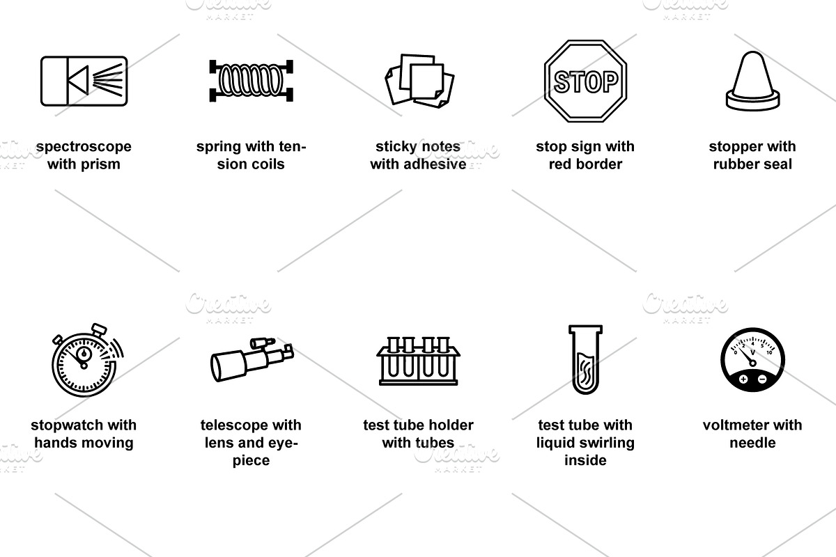 Educational & STEM lab Icon Set, an Outline Icon by Nurlan's shop (Photo 5 of 6)
