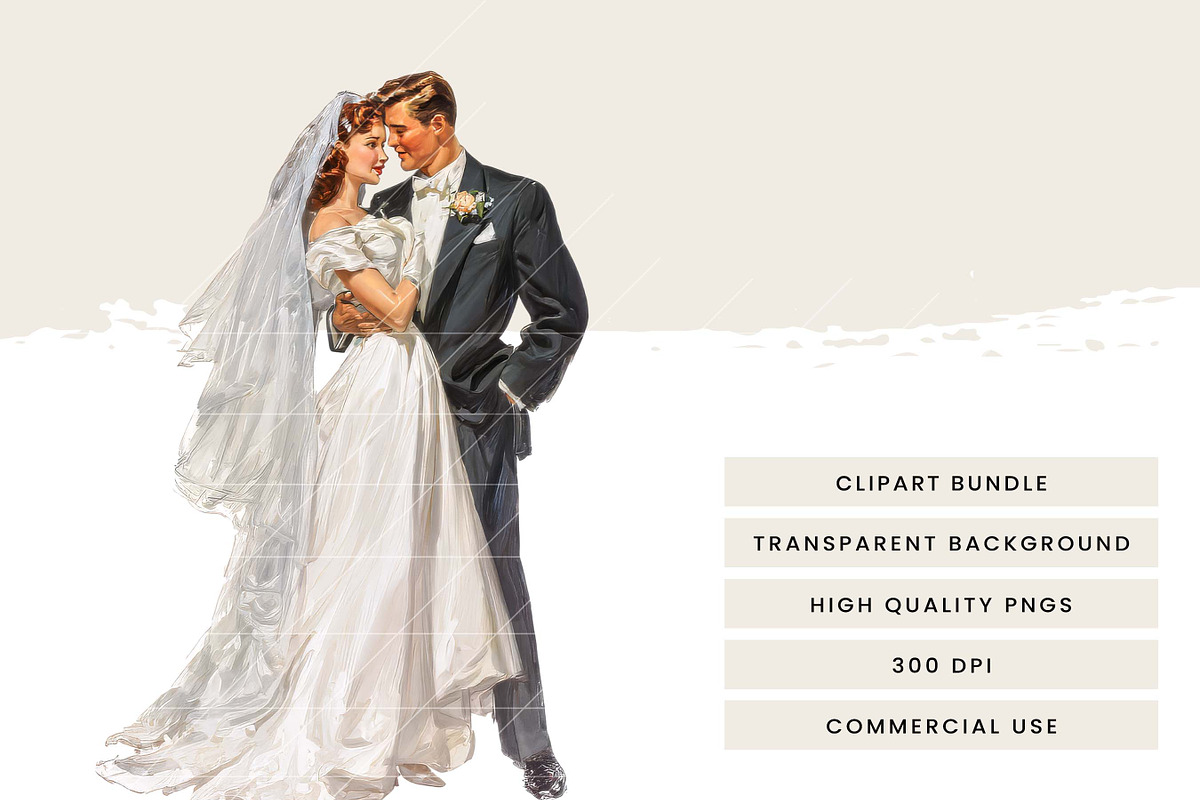 Vintage Wedding Bride and Grooms, a Person Illustration by Design Scotch (Photo 6 of 9)