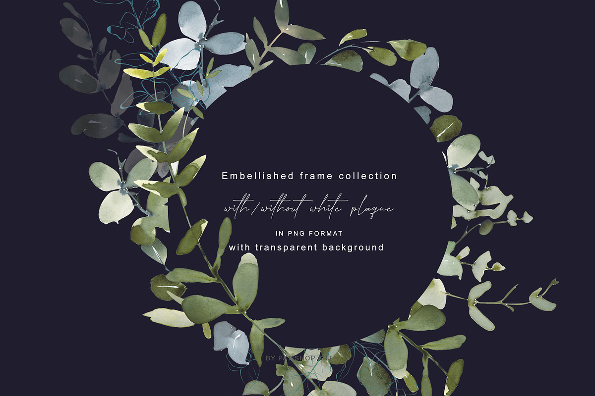 Watercolor Eucalyptus Clipart Set, an Illustration by Patishop Art