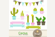 Cactus Digital paper and Clipart, a Pattern Graphic by JennyL Designs (Thumbnail 2 of 4)