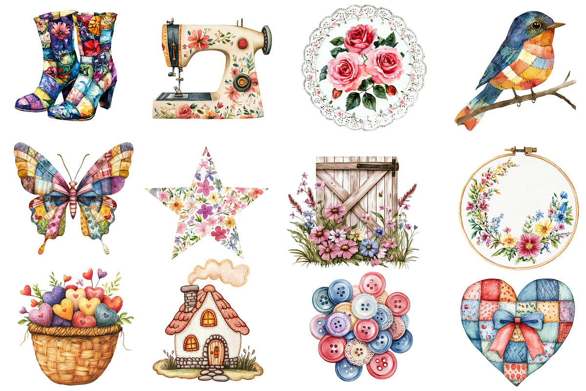 Cottage Quilts Fussy clipart, an Illustration by Designworld (Photo 2 of 6)