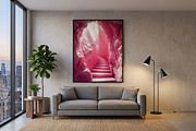Pink Rock Cave Stairs Background, a Nature Photo by Aura Canyon HQ (Thumbnail 5 of 8)