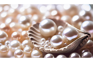 A variety of pearls spilling out of, a Background Photo by Igor Tichonow