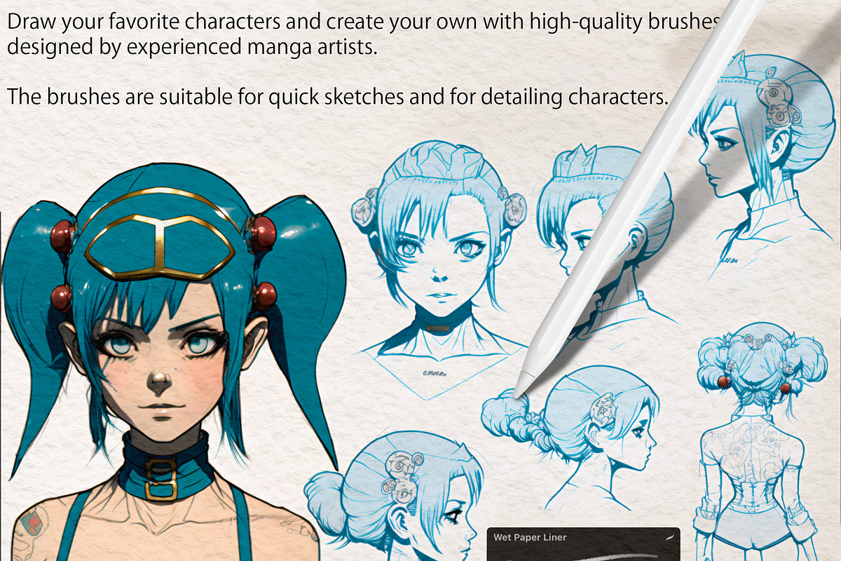 104 MagicPro Manga Procreate Brushes, a Brush Add-On by BrushArchive (Photo 4 of 10)