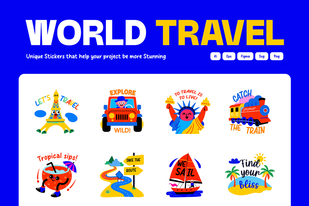 World Travel Stickers, a Duotone Icon by Vectors Market (Photo 1 of 8)