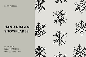 Hand-Drawn Snowflake Illustrations