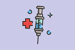 medical syringe, a Solid Icon by REIKYDEWANSASONGKO