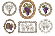 Vintage Grapes Label Printable, an Illustration by GatewayDesign (Thumbnail 3 of 6)