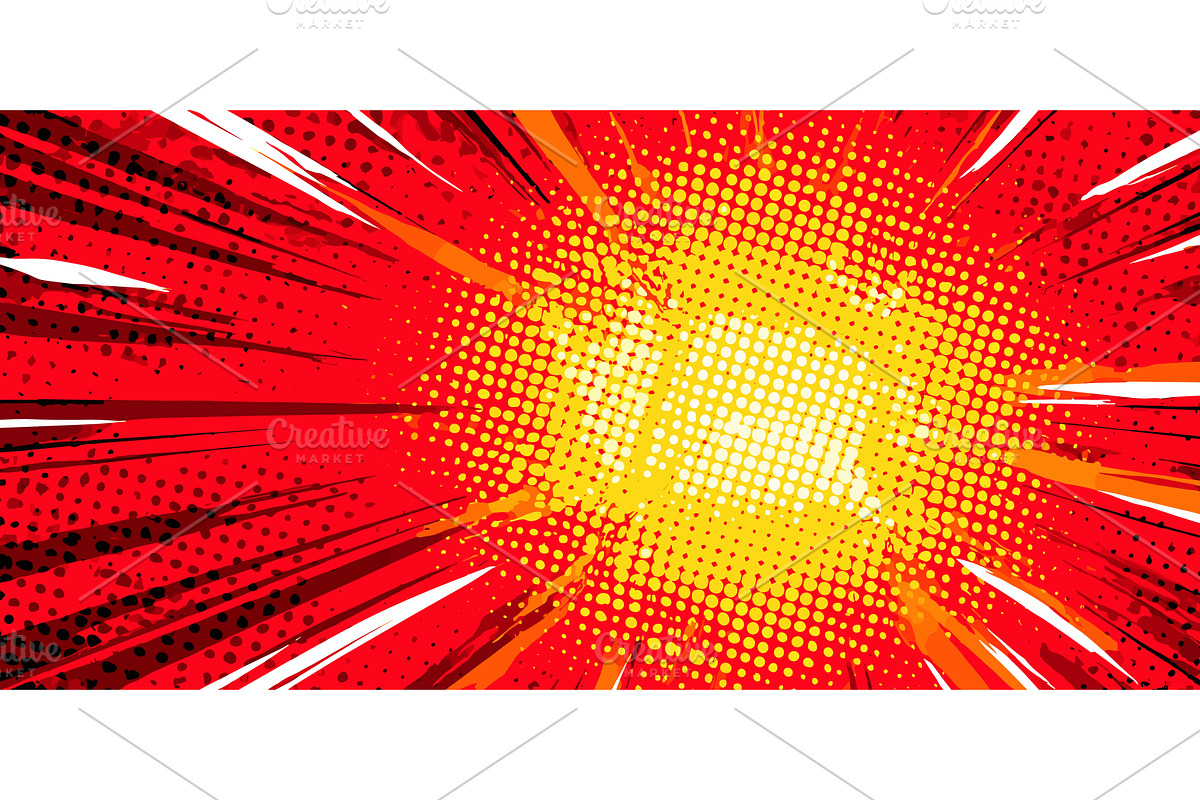 Anime burst effect. Comic explosion, an Illustration by Stock-Smart-Start