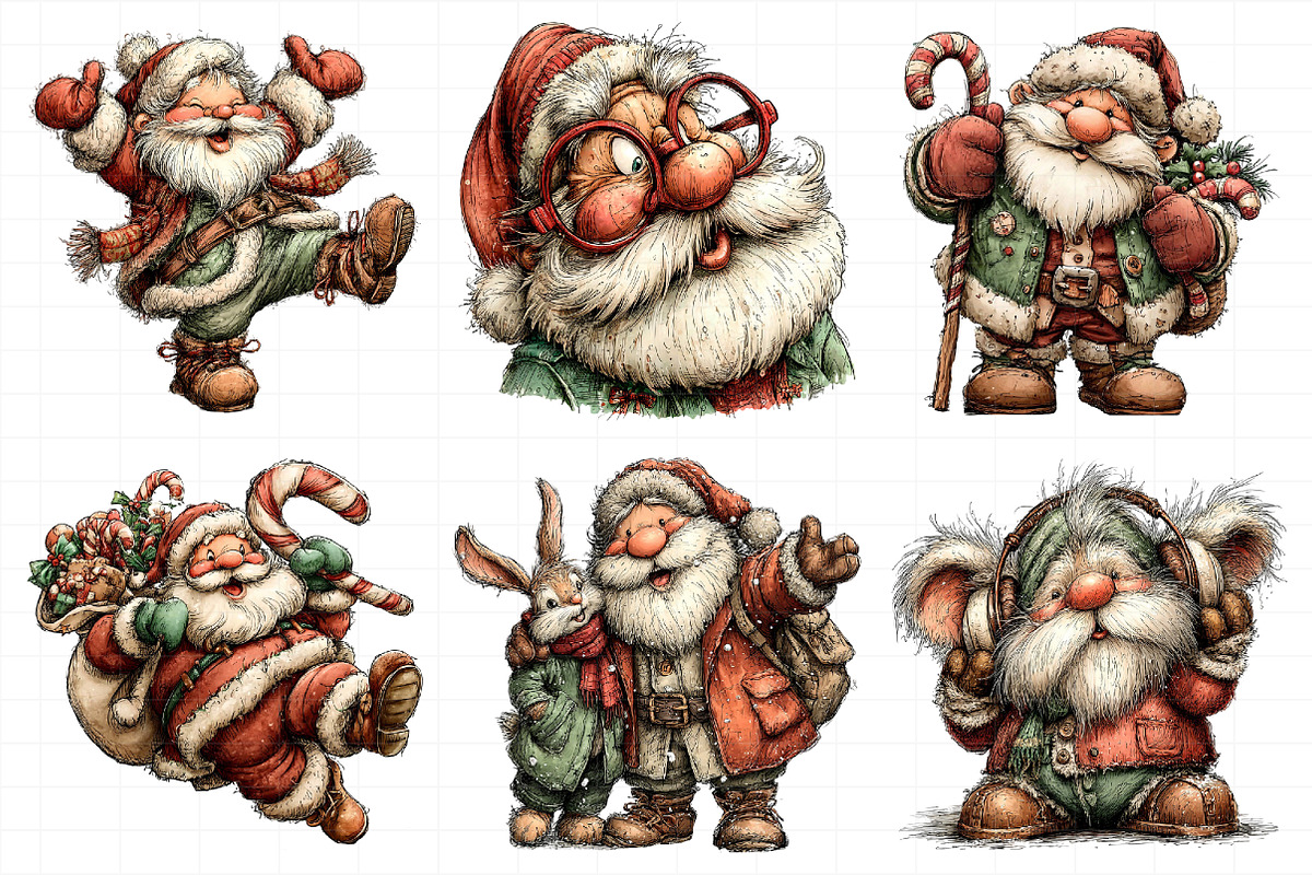 Whimsical Santa Clipart, an Illustration by Daily.Designs (Photo 3 of 5)