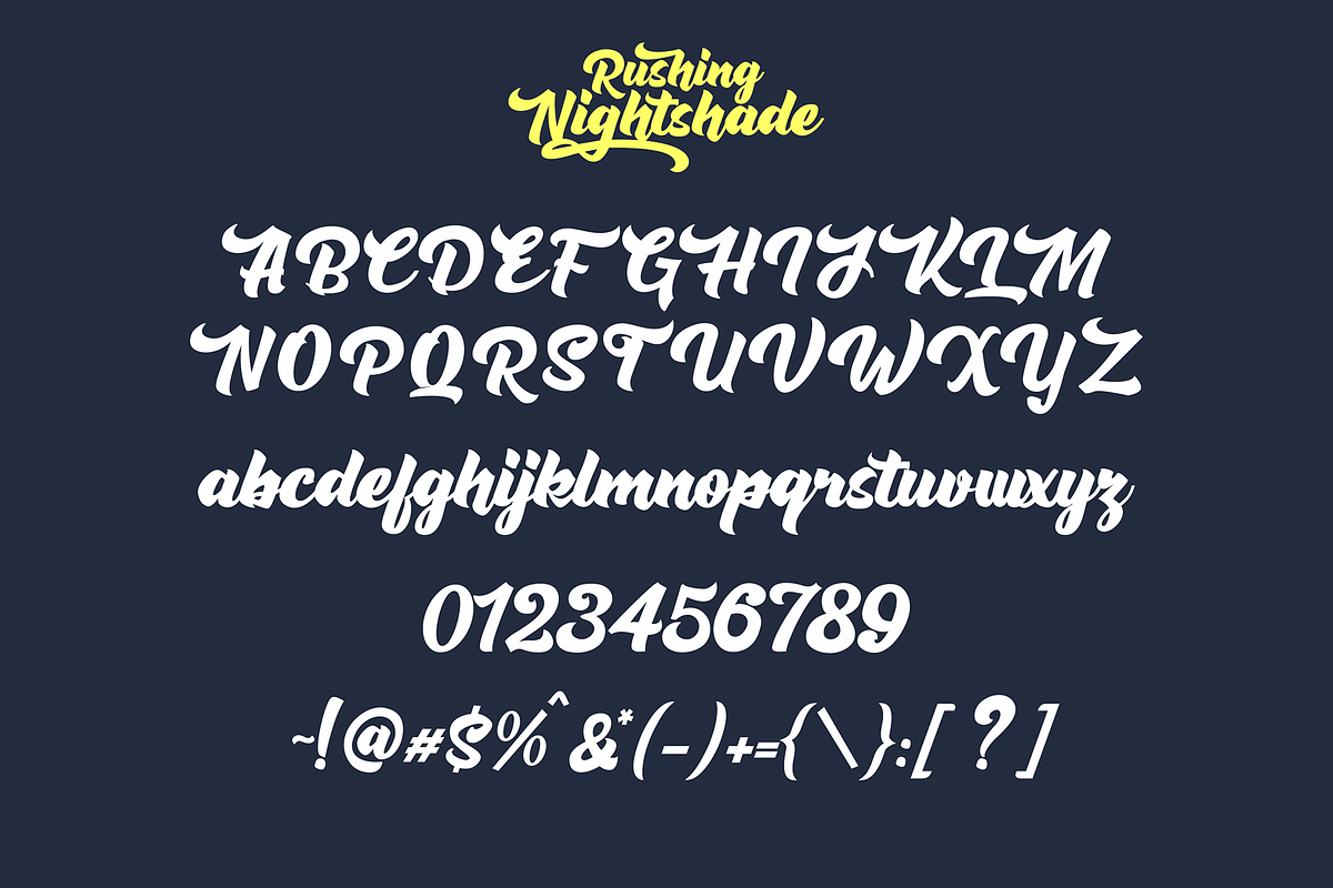 Rushing Nightshade, a Script Font by figuree studio (Photo 9 of 11)