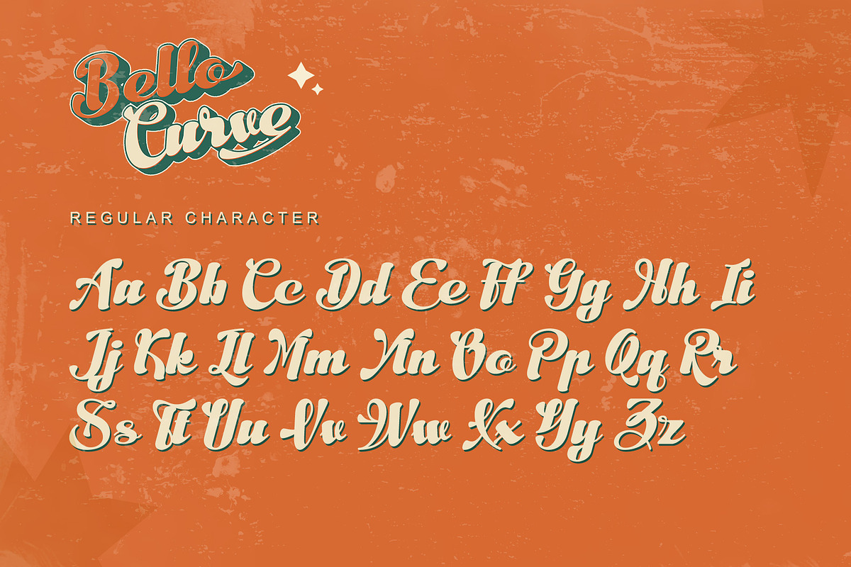 Bello Curve - Retro Script Font, a Script Font by Letterara (Photo 10 of 14)