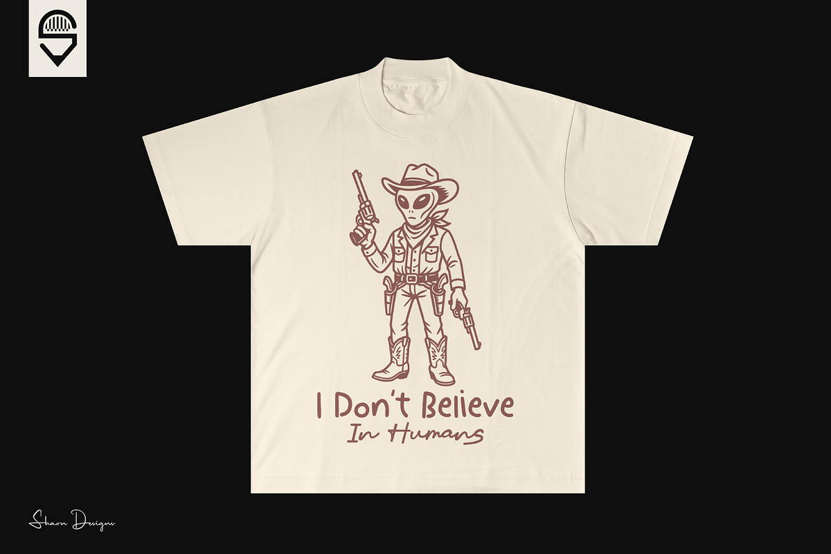 cowboy alien t-shirt design, a Graphic by shaondesigns (Photo 4 of 4)