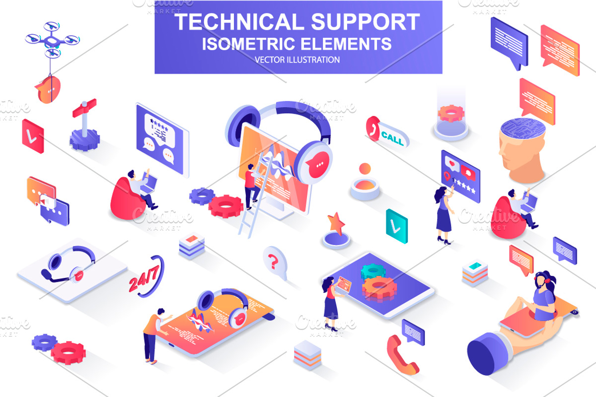 Mega Bundle Isometric Elements, an Illustration by alexdndz (Photo 26 of 27)