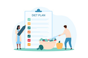 Weight loss program diet planning, a Food Illustration by Flashvector