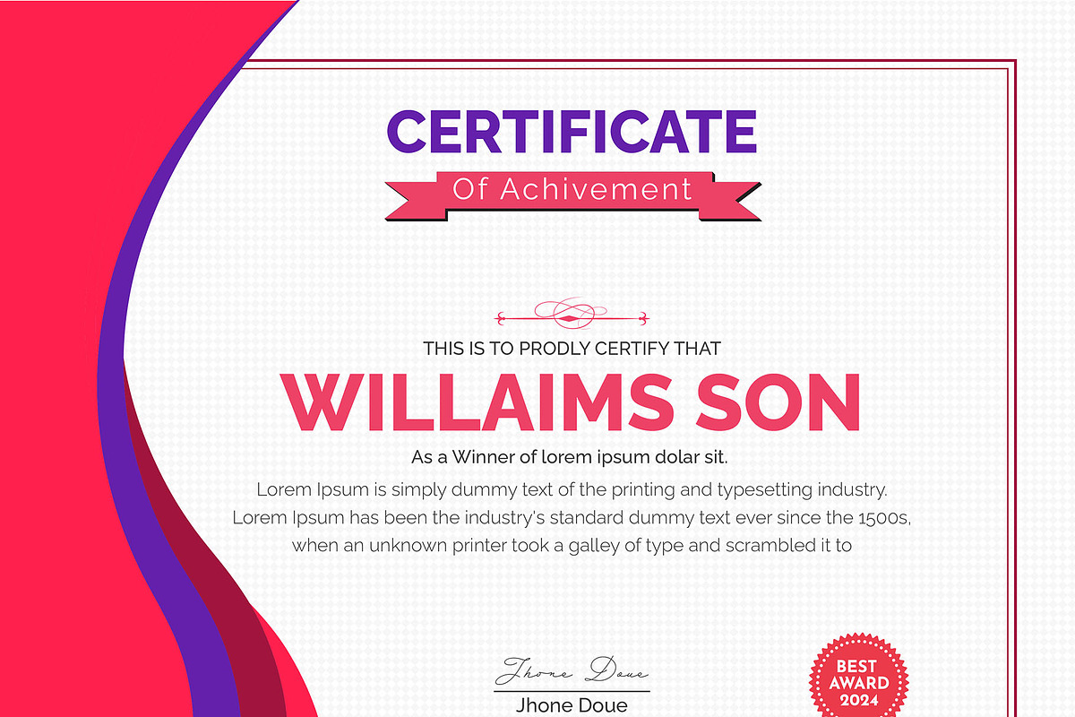 Elegant Horizontal Certificate, a Stationery Template by MRI STUDIO (Photo 11 of 11)