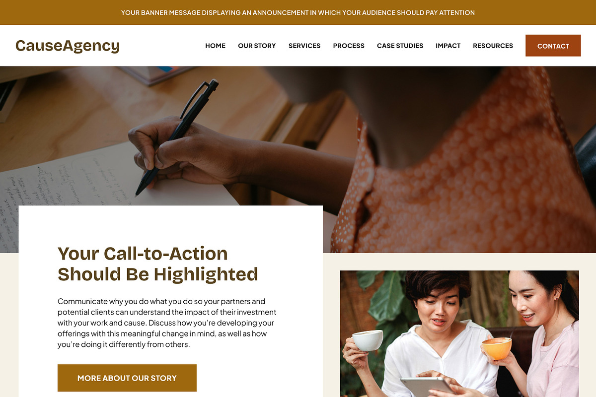 Social Enterprise Showit Template, a WordPress Template by Studio Humankind (Photo 2 of 20)