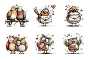 Valentines Birds Clipart PNG, an Illustration by SinaCreation (Thumbnail 4 of 11)