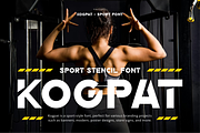 Kogpat - Sport Stencil Font, a Sans Serif Font by Iqsiart Studio (Thumbnail 1 of 8)
