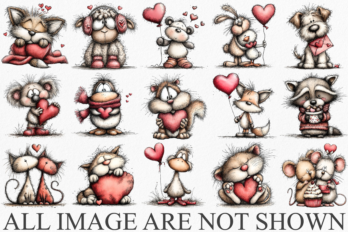 Animals Valentine Day Clipart, an Illustration by Canvas Craft (Photo 3 of 6)