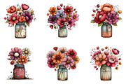 Whimsical Spring Mason Jar Clipart, an Illustration by CreationArt (Thumbnail 5 of 6)