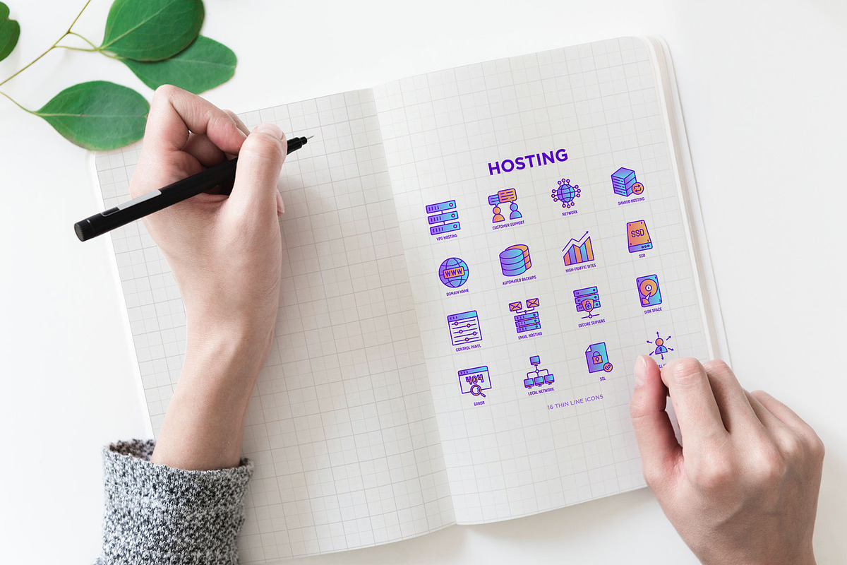 Hosting | 16 Thin Line Icons Set, an Outline Icon by Alex Blogoodf (Photo 4 of 11)