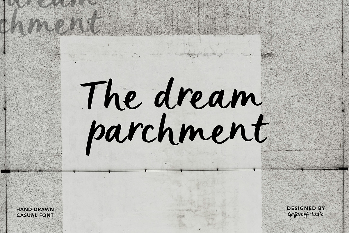 Dream Parchment Casual Font, a Handwritten Font by gafaroff studio (Photo 1 of 6)