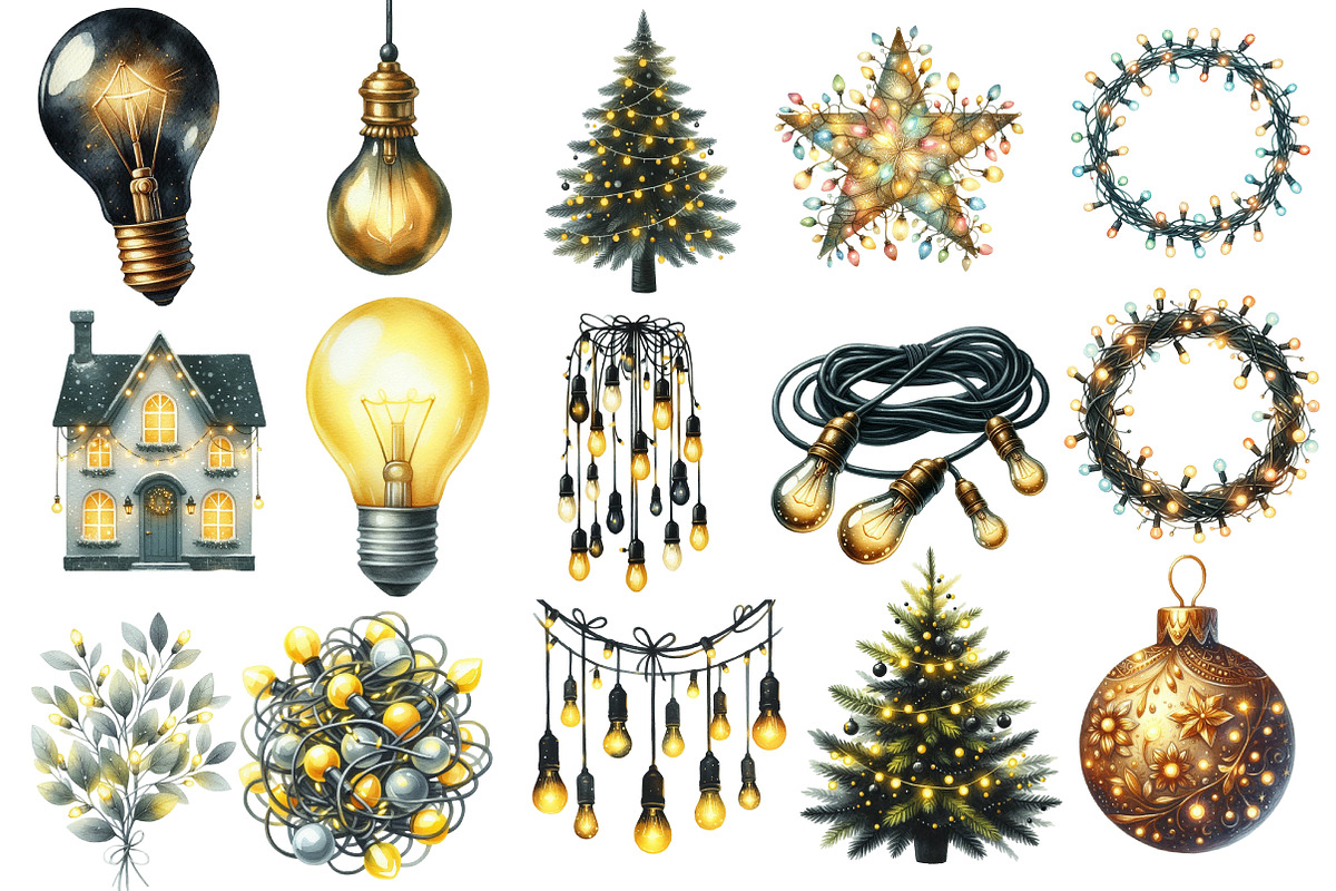 Christmas Light Clipart, an Illustration by Designworld (Photo 3 of 5)