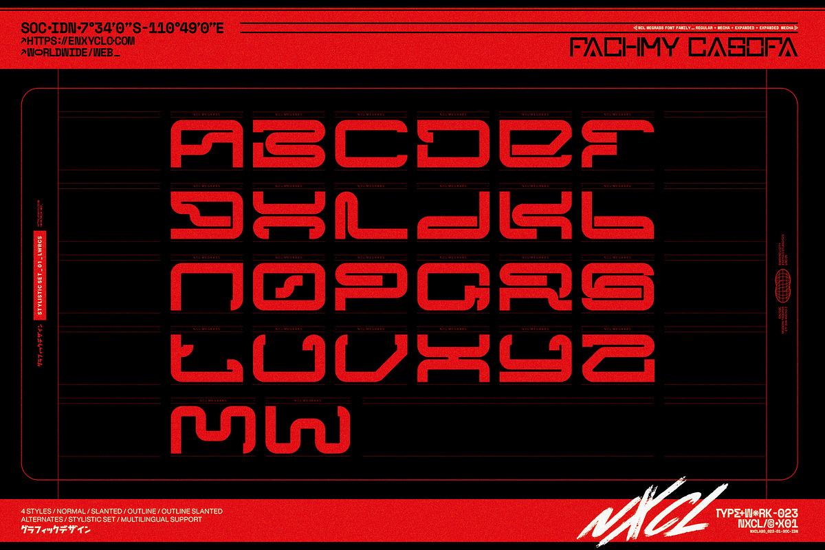 NCL Megrabs Font Family, a Sans Serif Font by Enxyclo Studio (Photo 14 of 19)