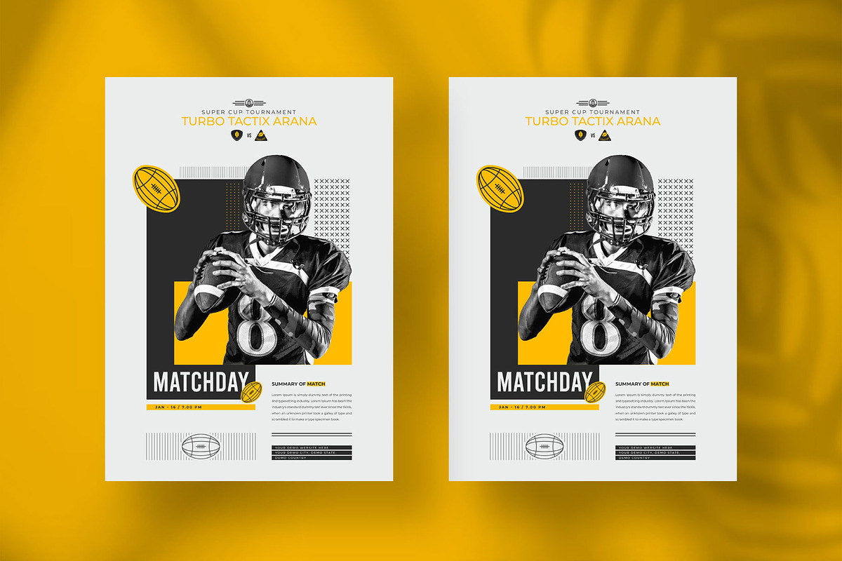 Match day flyer template design, a Flyer Template by Tanmoy Topu (Photo 4 of 4)