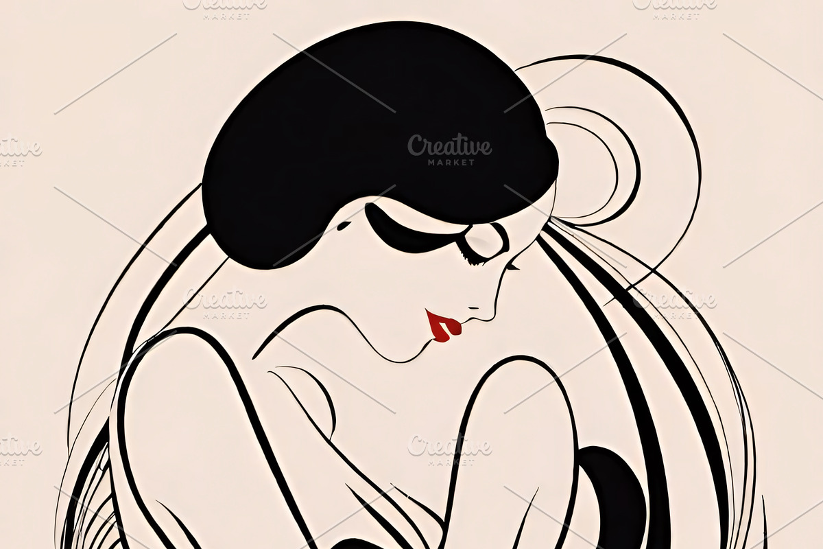 Elegant Art Deco Women Silhouettes, an Illustration by ETARA by Mea Hau (Photo 3 of 3)