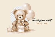 Brown Teddy Bear BabyShower Clipart, a Decorative Illustration by Primrose Blume (Thumbnail 2 of 4)