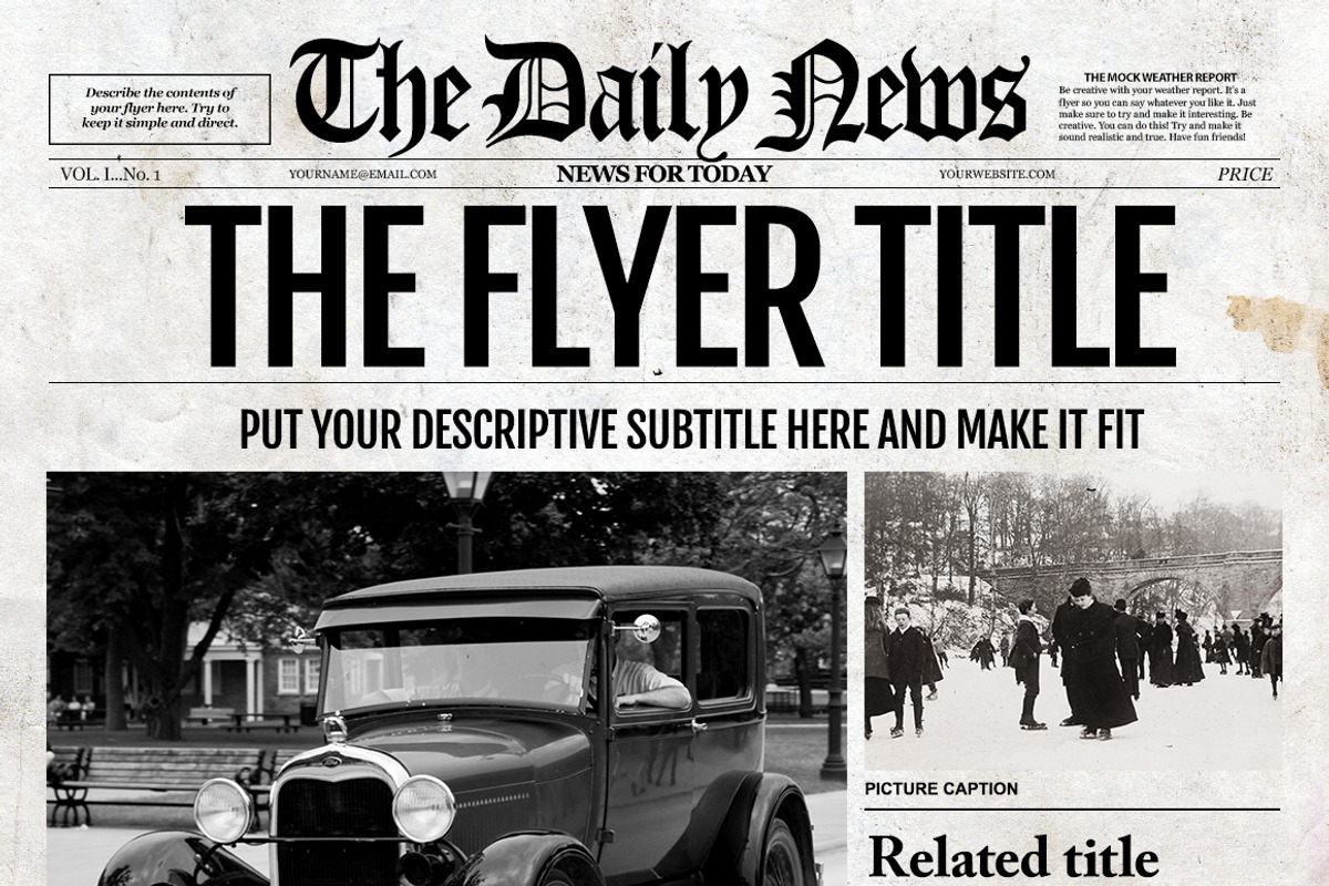 Photoshop Newspaper Template, a Flyer Template by Newspaper Templates (Photo 1 of 5)
