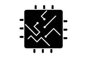 Microcircuit icon design template