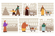People buy groceries in supermarket, a Person Illustration by Good Studio (Thumbnail 1 of 7)