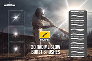 Radial Glow Burst Photoshop Brushes, a Brush Add-On by Walllow Creatives (Thumbnail 1 of 3)