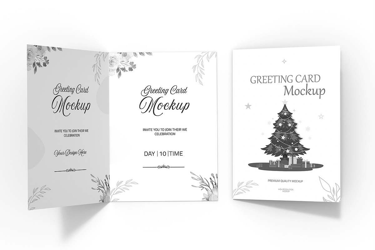 Christmas Greeting Card PSD Mockup, a Product Mockup by graphypix (Photo 3 of 4)