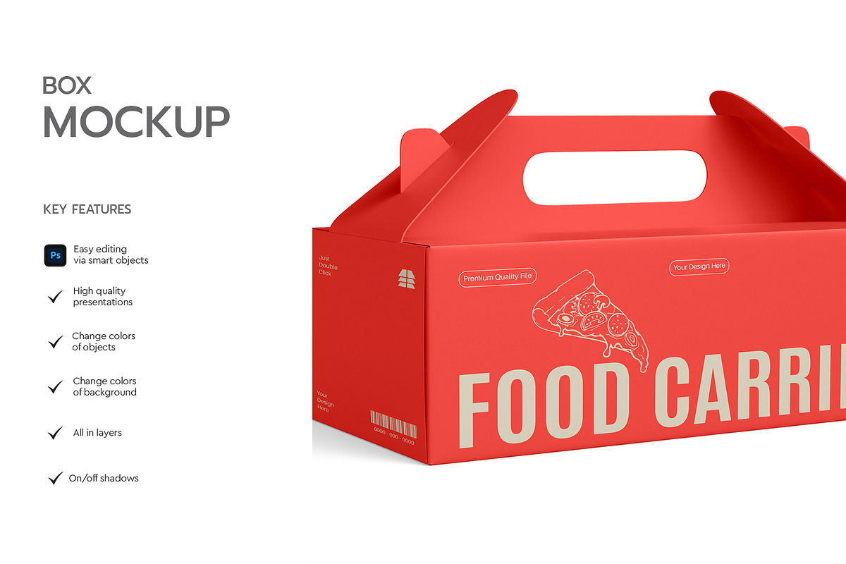 Food Carrier Box Mockup Pack, a Packaging Mockup by graphypix (Photo 6 of 13)