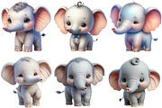 Watercolor Baby Elephant Clipart, an Illustration by CraftArtStudio (Thumbnail 2 of 5)