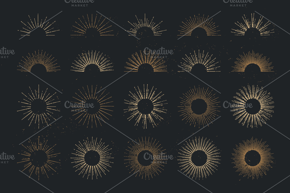 Retro Sunbursts, a Decorative Illustration by Vecster (Photo 2 of 4)
