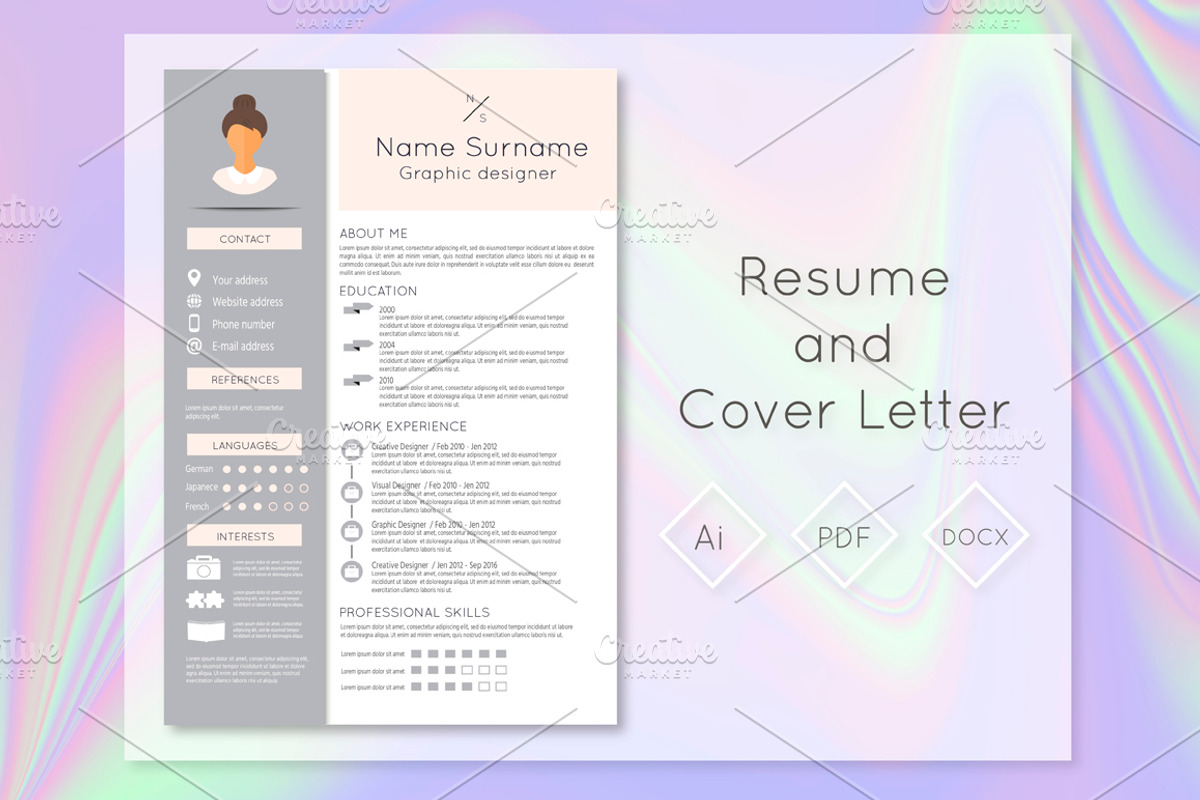 Creative resume and cover letter, a Resume Template by UTM Studio (Photo 1 of 4)