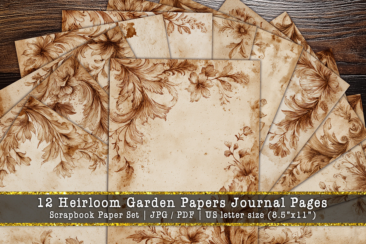 Heirloom Garden Papers Journal Page, a Background Graphic by V Design Creator (Photo 1 of 13)